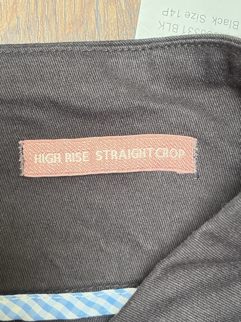 Nwt Jag Jeans Black High Rise Peri Straight Crop Pants, Divine Twill Size 14p — image 5 of 8